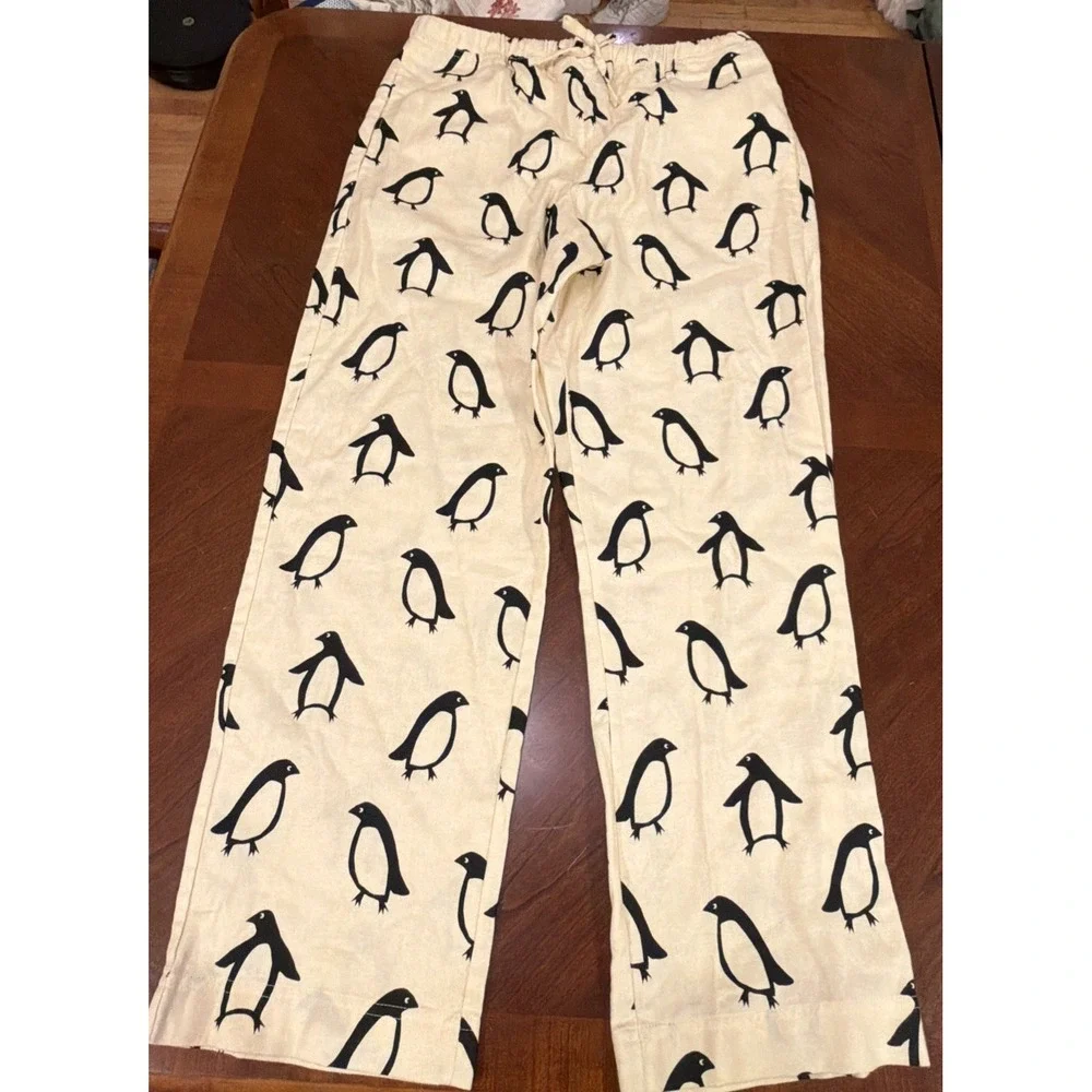 Hanna Andersson Adult Large 100% Cotton Penguin Print Pajama Pants Lounge sz M